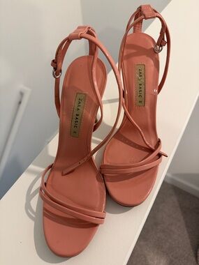 Zara Coral Strappy Slingback Heels